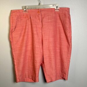 Counterparts Coral Linen Blend Shorts Sz 18